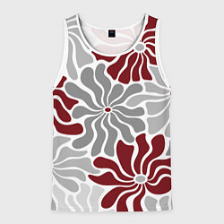 Мужская майка без рукавов Цветы cherry and grey pattern