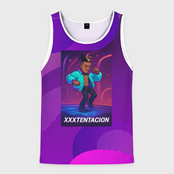 Майка-безрукавка мужская XXXTentacion танцует в стиле 80х, цвет: 3D-белый