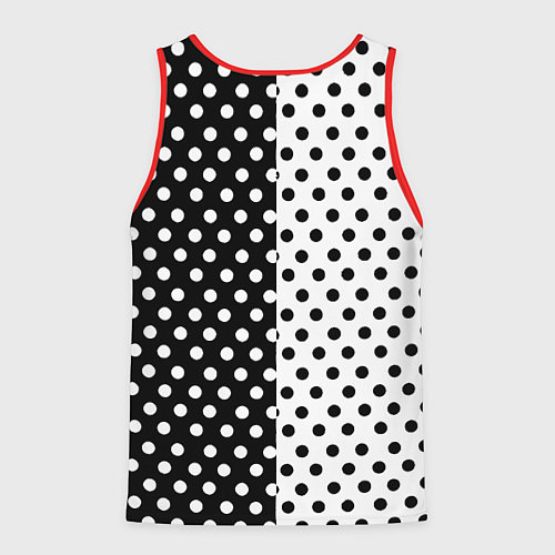 Мужская майка без рукавов Doom точки черно белые / 3D-Красный – фото 2