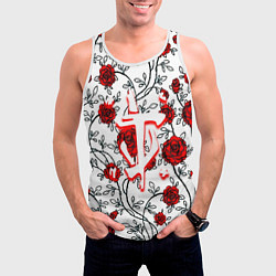 Майка-безрукавка мужская Doom розы, цвет: 3D-белый — фото 2