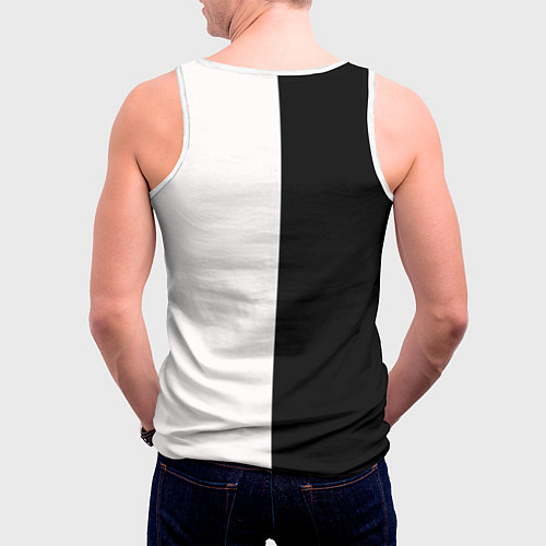 Мужская майка без рукавов Сатурн черно-белый / 3D-Белый – фото 4