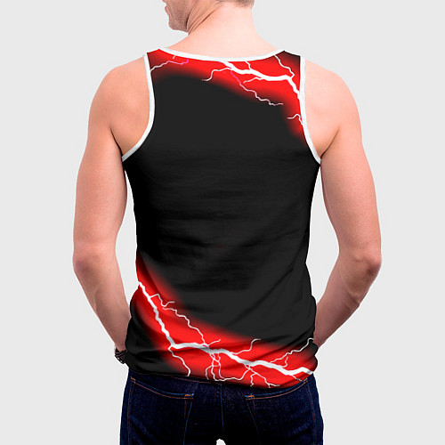 Мужская майка без рукавов Doom красный шторм / 3D-Белый – фото 4