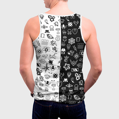 Мужская майка без рукавов Doom ачивки паттерн / 3D-Белый – фото 4