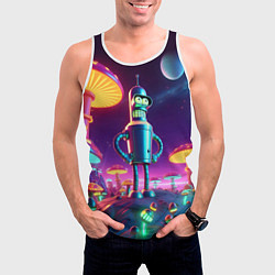 Майка-безрукавка мужская Ночёвка Бендера на планете светящихся гигантских г, цвет: 3D-белый — фото 2