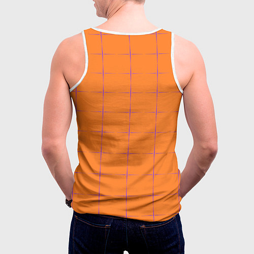 Мужская майка без рукавов Color orange stripe / 3D-Белый – фото 4
