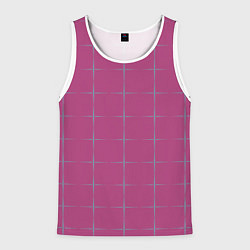 Майка-безрукавка мужская Color pink stripes, цвет: 3D-белый