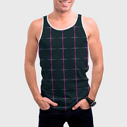 Майка-безрукавка мужская Color black stripes, цвет: 3D-белый — фото 2