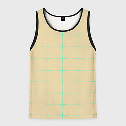 Майка-безрукавка мужская Color beige green crosses, цвет: 3D-черный