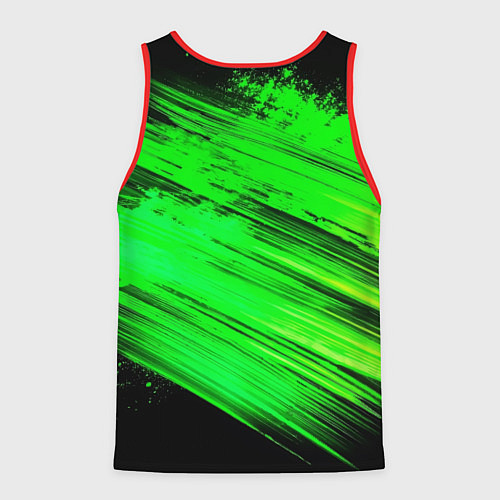 Мужская майка без рукавов Панда рэпер с микрофоном / 3D-Красный – фото 2