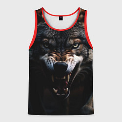 Майка-безрукавка мужская Волчара, цвет: 3D-красный