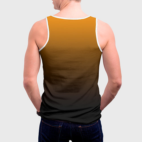 Мужская майка без рукавов Orange gradient / 3D-Белый – фото 4