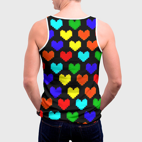 Мужская майка без рукавов Doom love pixel pattern / 3D-Белый – фото 4