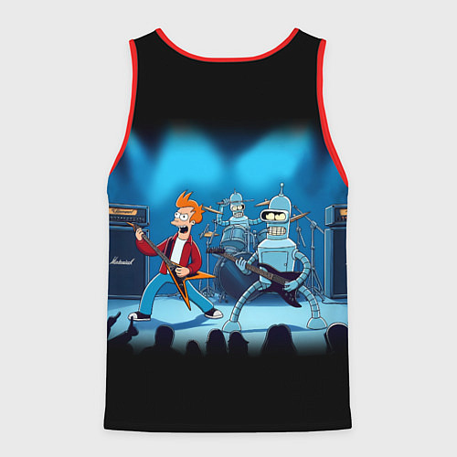 Мужская майка без рукавов Rock group Futurama - ai art fantasy / 3D-Красный – фото 2