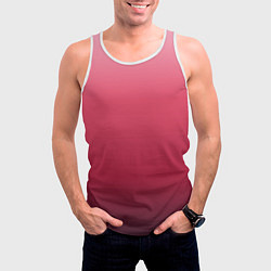Майка-безрукавка мужская Градиент гранатовый, цвет: 3D-белый — фото 2