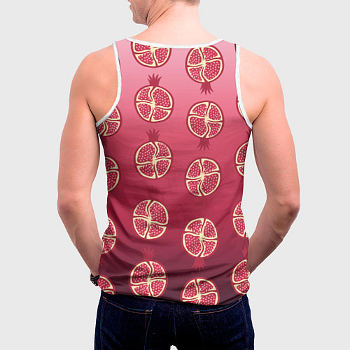 Мужская майка без рукавов Сочные гранаты / 3D-Белый – фото 4