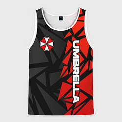 Майка-безрукавка мужская Umbrella corp - красные фрагменты, цвет: 3D-белый