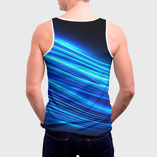 Мужская майка без рукавов Лиса в косухе и гитарой - рок звезда / 3D-Белый – фото 4