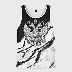 Мужская майка без рукавов Россия - черно-белый