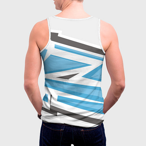 Мужская майка без рукавов Если Саня опоздал значит так надо / 3D-Белый – фото 4