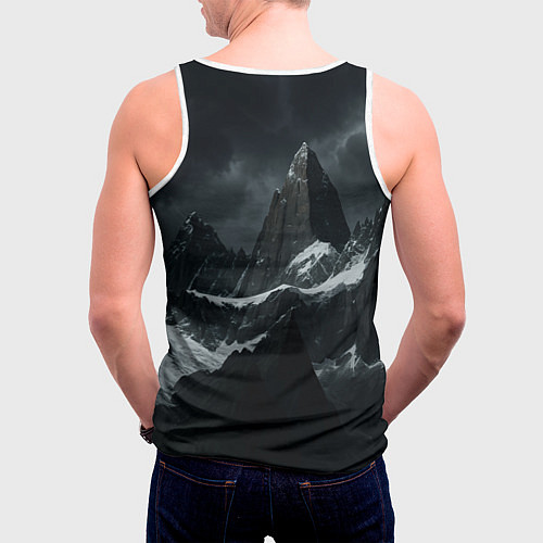 Мужская майка без рукавов Саня за своих горой / 3D-Белый – фото 4