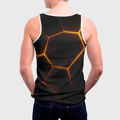 Мужская майка без рукавов Одинокий волк Сашка не нуждается в стае / 3D-Белый – фото 4