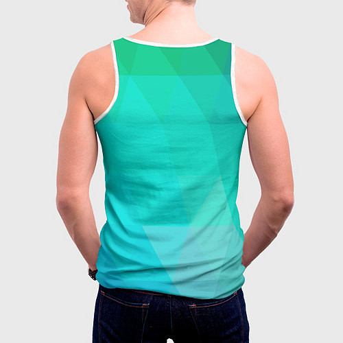 Мужская майка без рукавов Саня как танк прет на пролом / 3D-Белый – фото 4
