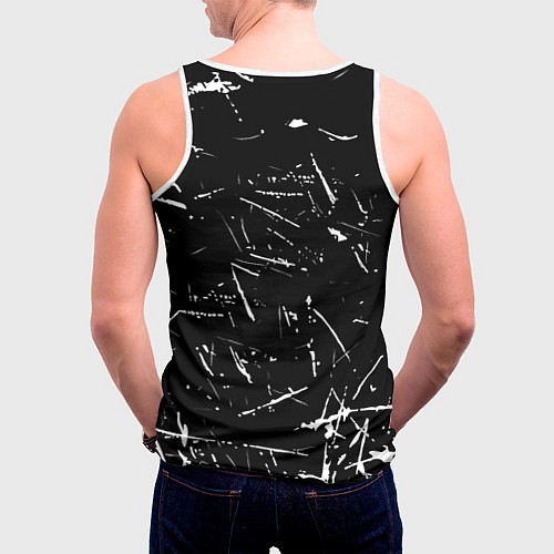 Мужская майка без рукавов Ливерпуль краски штрихи / 3D-Белый – фото 4