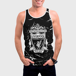 Майка-безрукавка мужская Ливерпуль краски штрихи, цвет: 3D-белый — фото 2