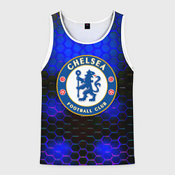 Майка-безрукавка мужская Chelsea соты неоновые, цвет: 3D-белый