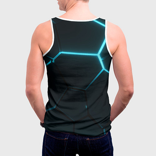 Мужская майка без рукавов Авторитет Саши не обсуждается сто процентов / 3D-Белый – фото 4