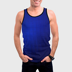 Майка-безрукавка мужская Синий с затемнением текстура, цвет: 3D-черный — фото 2