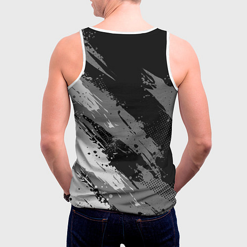 Мужская майка без рукавов Российская империя - монохромный / 3D-Белый – фото 4