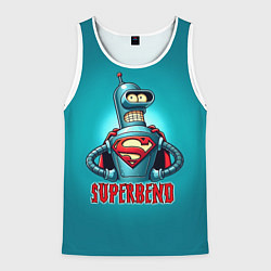 Майка-безрукавка мужская Bender superman - collaboration, цвет: 3D-белый