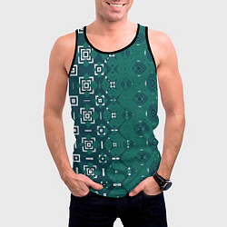 Майка-безрукавка мужская Изумрудные узоры, цвет: 3D-черный — фото 2