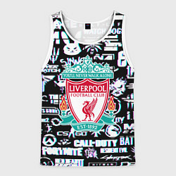 Мужская майка без рукавов Логотипы игр Ливерпуль глитч