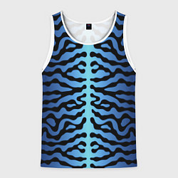 Майка-безрукавка мужская Скумбрия синяя текстура, цвет: 3D-белый