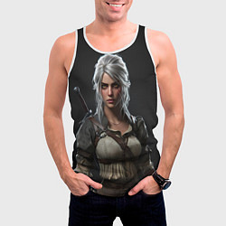 Майка-безрукавка мужская Цири Ведьмак, цвет: 3D-белый — фото 2