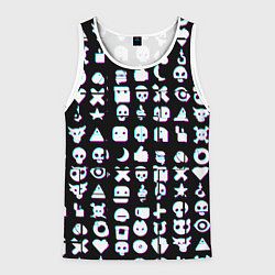 Майка-безрукавка мужская Любовь смерть и роботы глитч, цвет: 3D-белый