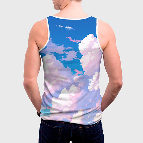 Мужская майка без рукавов Tiger Derpy in the clouds / 3D-Белый – фото 4