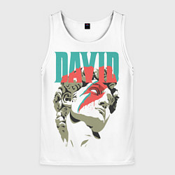 Майка-безрукавка мужская David Bowie статуя Давида, цвет: 3D-белый
