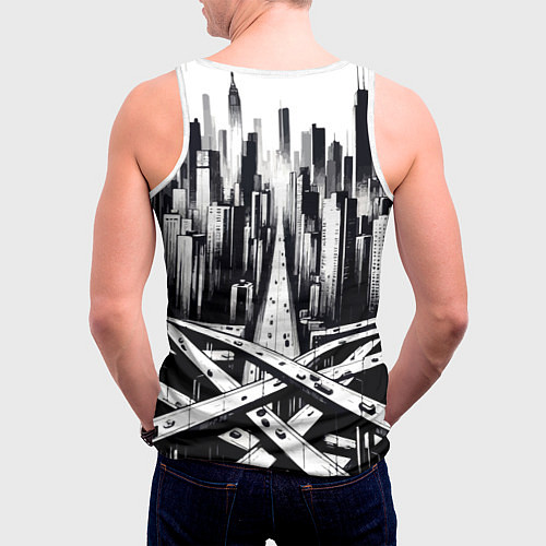 Мужская майка без рукавов American metropolis / 3D-Белый – фото 4