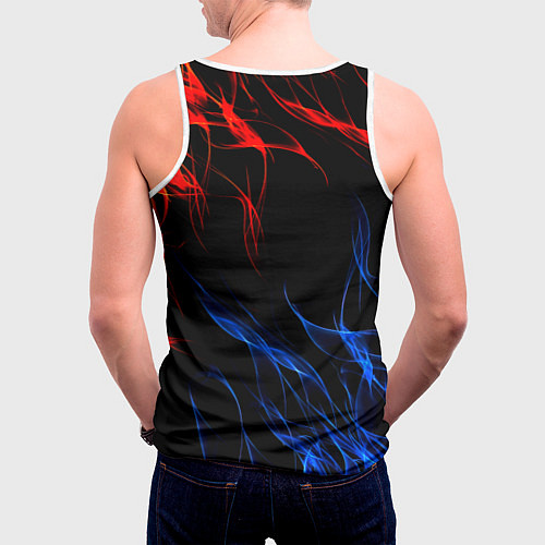 Мужская майка без рукавов Интер битва огней / 3D-Белый – фото 4