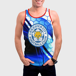 Майка-безрукавка мужская Лестер сити броня соты, цвет: 3D-красный — фото 2