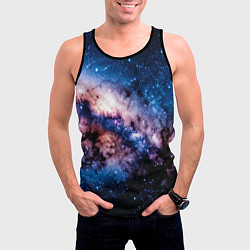 Майка-безрукавка мужская Фантастический космос звёзды и туманности, цвет: 3D-черный — фото 2