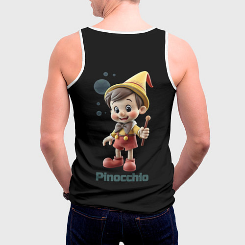 Мужская майка без рукавов Pinocchio / 3D-Белый – фото 4