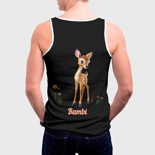 Мужская майка без рукавов Bambi / 3D-Белый – фото 4