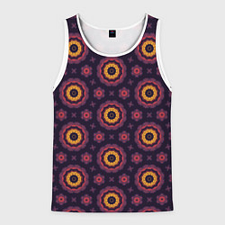 Майка-безрукавка мужская Фиолетово-розовые персидские звезды, цвет: 3D-белый