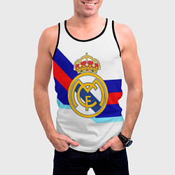 Майка-безрукавка мужская Real Madrid текстура полосы, цвет: 3D-черный — фото 2
