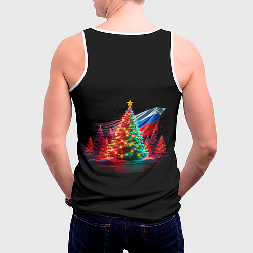 Мужская майка без рукавов Ёлочные чудеса / 3D-Белый – фото 4
