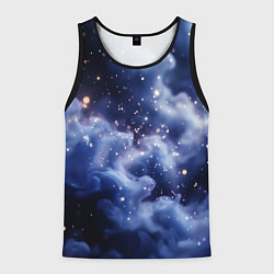 Майка-безрукавка мужская Волшебная дымка тёмно-синий с искрами, цвет: 3D-черный